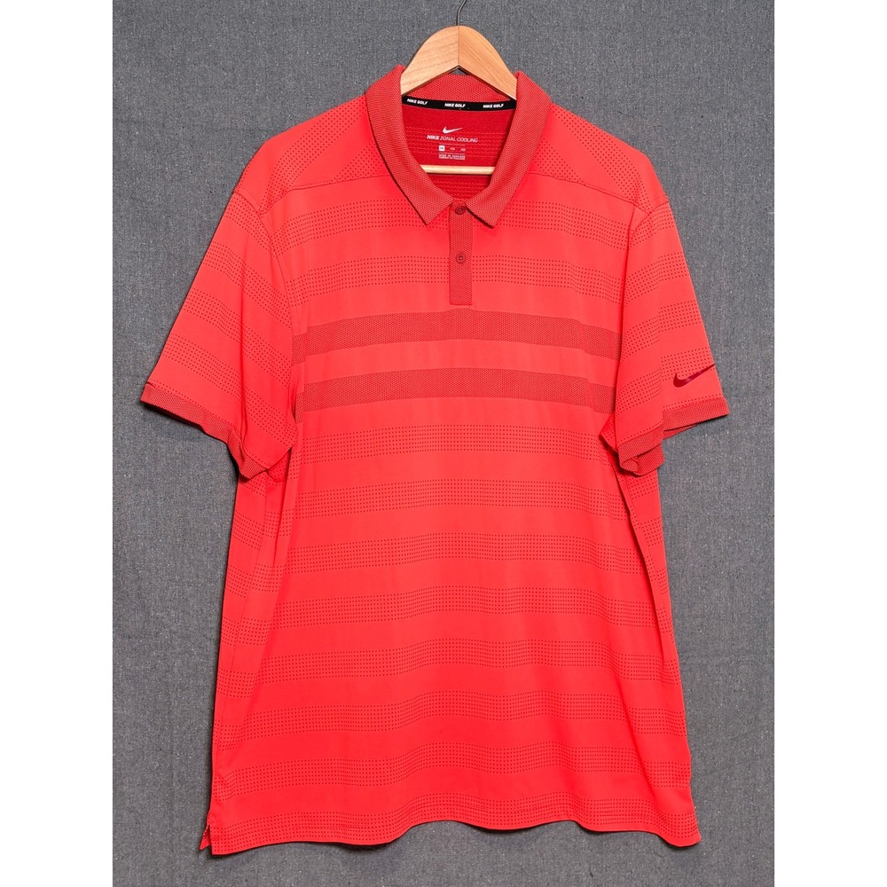 Nike Golf Zonal Cooling Polo Shirt Mens XXL Red Stripe AR2604-613